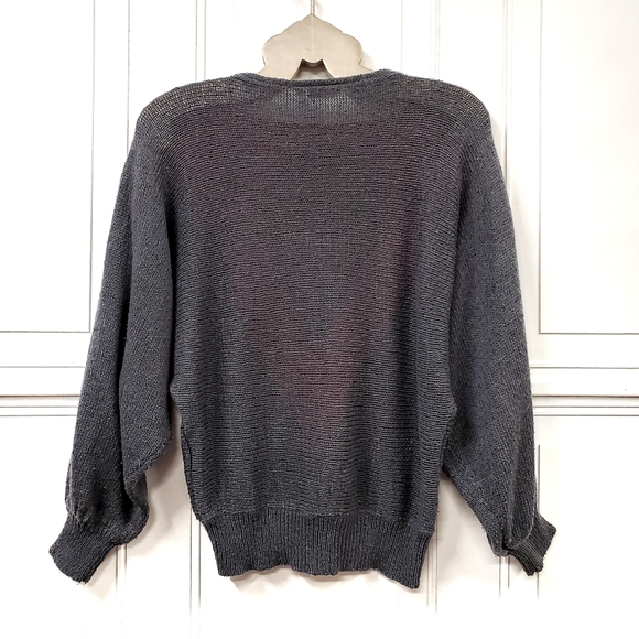 Vintage Angora Wool Oversized Knit Sweater 36 6 Small S Le Comte Red Grey - Picture 8 of 11